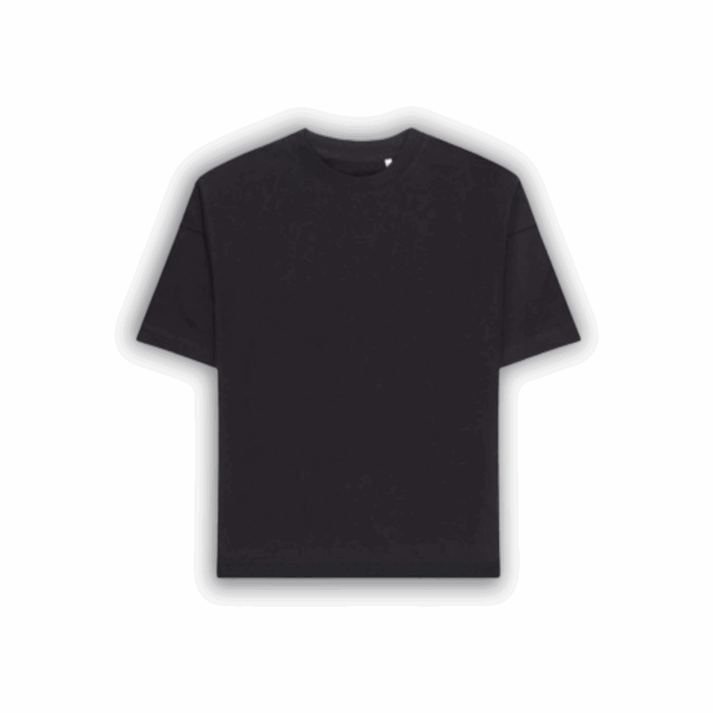 Czarny T-shirt oversize bez nadruków