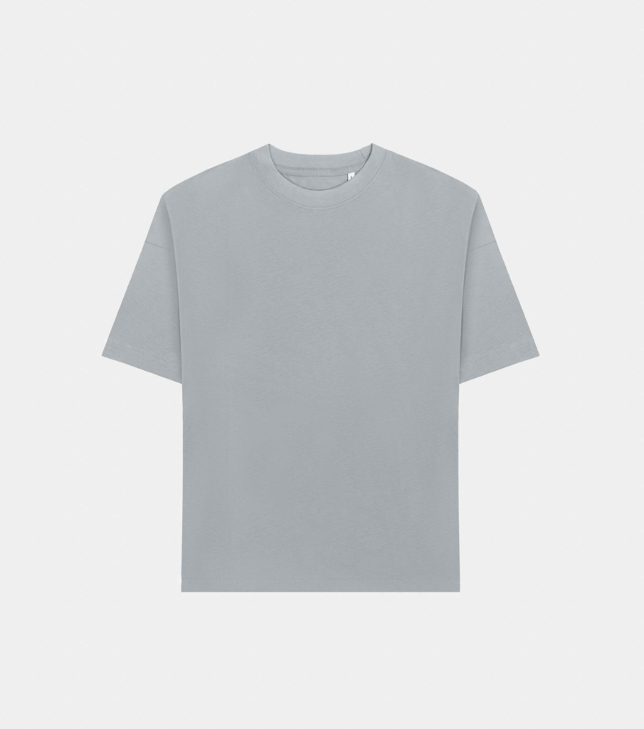 Szary T-shirt z krótkim rękawem, bez wzorów idealny dla własnej marki odzieżowej.