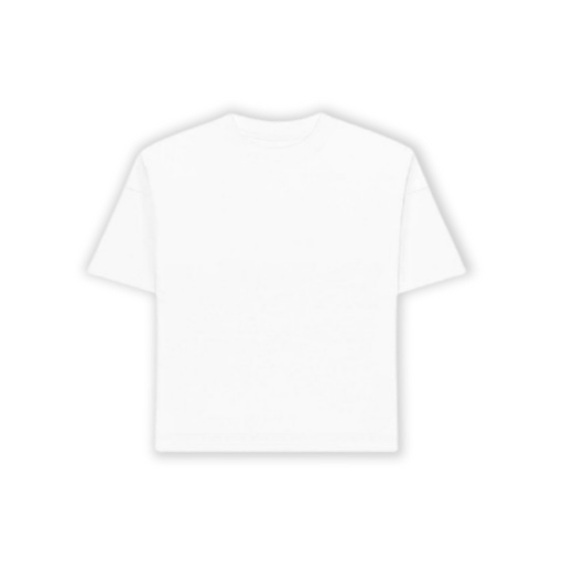 Biały T-shirt bez nadruków o kroju boxy