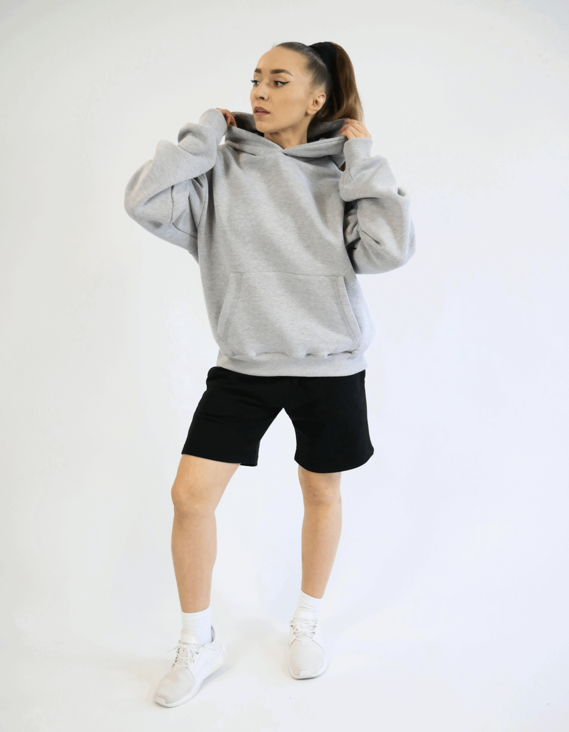 HOODIE BOXY SUPERIOR SOFT FABRIC MELANGE - obrazek 5