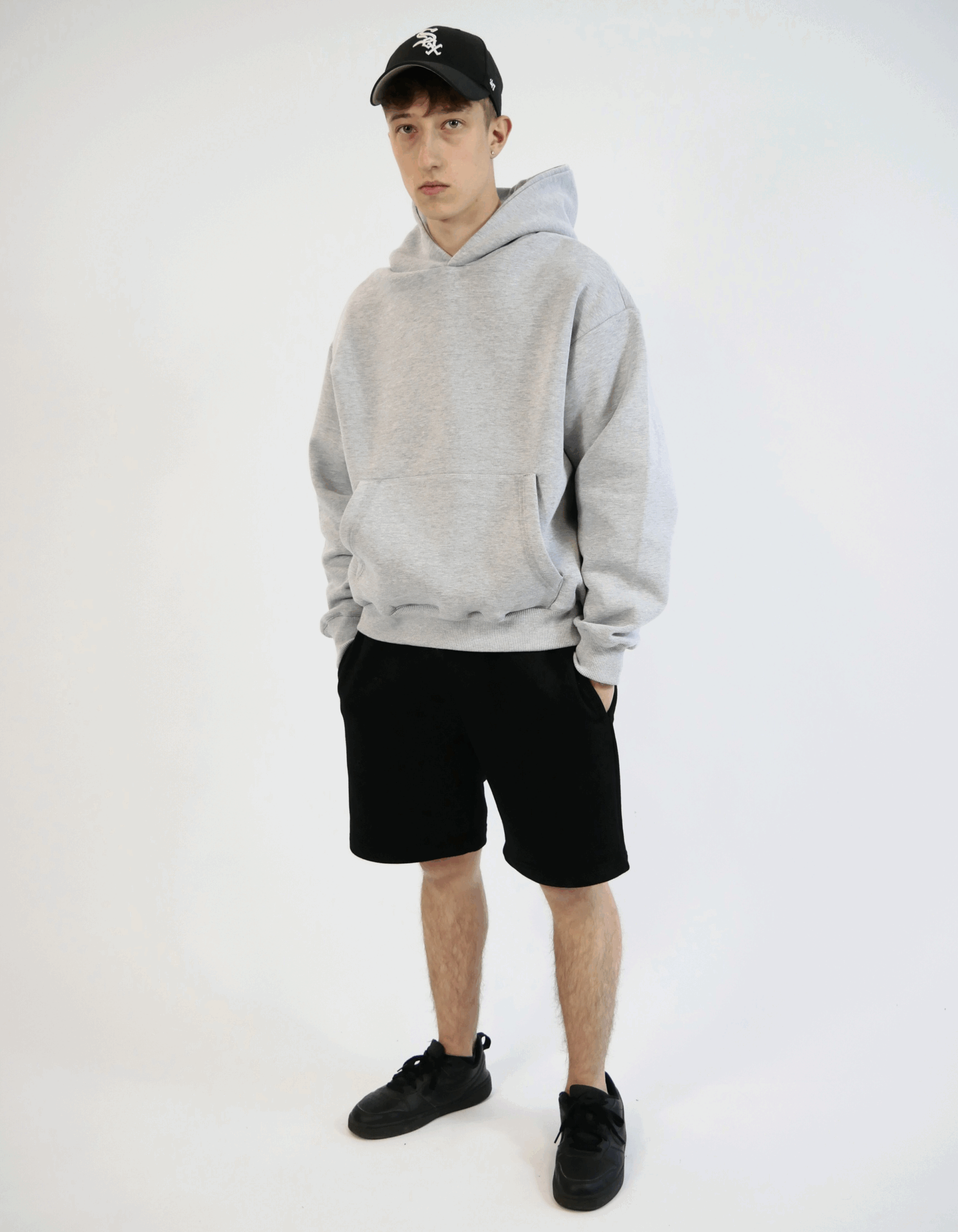 HOODIE BOXY SUPERIOR SOFT FABRIC MELANGE - obrazek 4