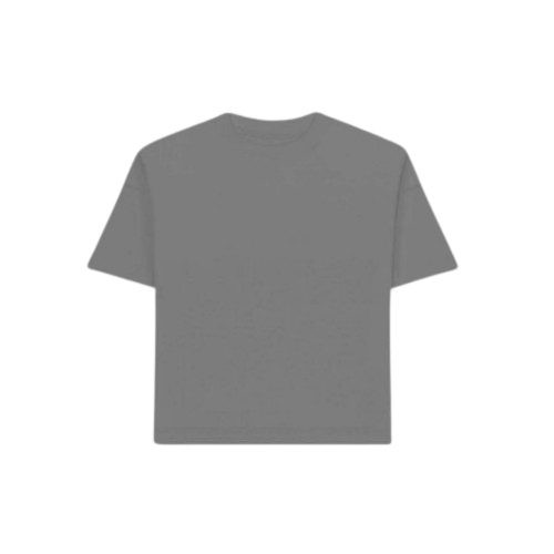 Szary t-shirt o kroju boxy