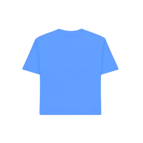 Niebieski t-shirt o luźnym kroju boxy